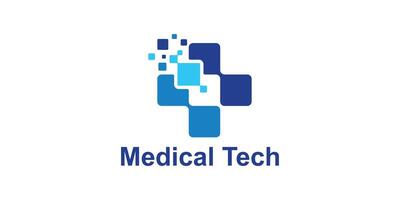 logo design combination of plus sign and pixels, technology, modern, symbol, icon, idea, creative. vector