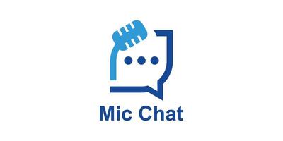 logo design combination of your microphone chat, logo for podcast, conversation, chat, technology, symbol, icon, idea, creative. vector