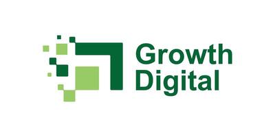 logo design combination of growth and digital tech, arrow, invest, finance, technology, modern, symbol, icon, idea, creative. vector