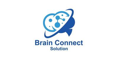 logo design combination of brain and molecules, logo for artificial intelligence, smart, connect, symbol, icon, idea, creative. vector