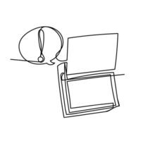 a drawing of a calendar with a speech bubble and exclamation point inside vector