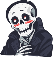 Skull with Blush Illustration, Playful Digital Art png