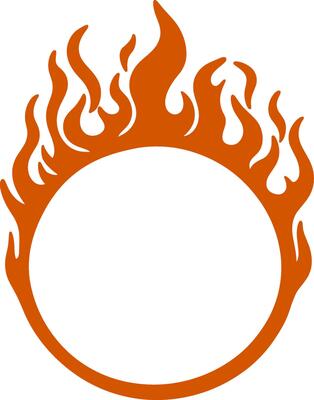Flaming Hoop Fire Ring Silhouette