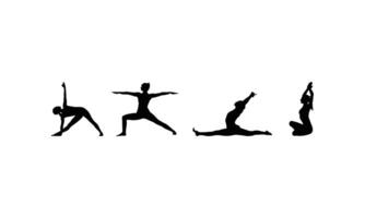 Dynamic Exercise Silhouettes for Fitness and Training Projects vector