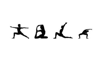 Fitness and Exercise Silhouette Figures for Creative Visual Content vector
