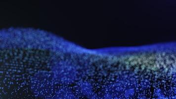 Dynamic Blue Particle Wave with Light Bokeh video