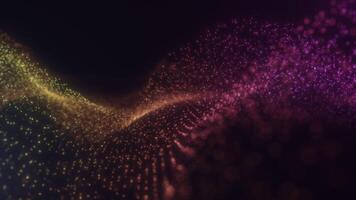 Abstract Gold and Pink Particle Waves with Dynamic Flow and Depth video