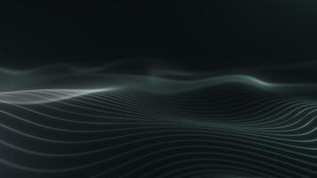 Abstract Green Particle Waves on Black Background video