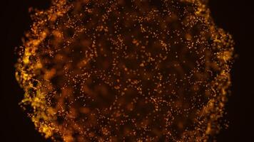 Warm Amber Particle Sphere with Abstract Glow and Depth video