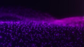 Purple Particle Wave on Dark Background video
