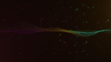 Colorful Particle Wave with Golden and Pink Glow video