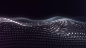 Elegant White Particle Wave with Soft Motion on Dark Background video