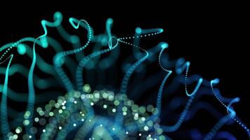 Abstract Blue and Aqua Light Trails with Circular Glow Patterns video