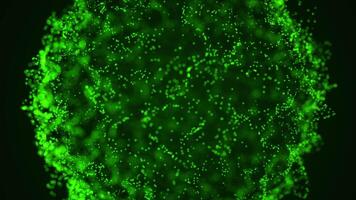 Vibrant Green Particle Sphere with Abstract Energy and Organic Flow video