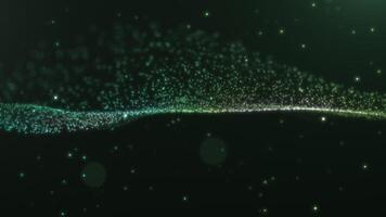 Green and Blue Particle Wave Background Animation video