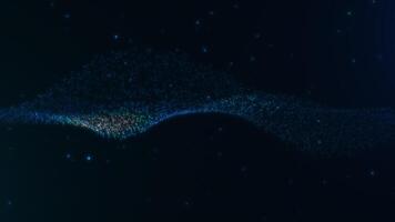 Blue Particle Wave on Dark Background video