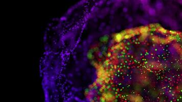 Multicolor Particle Explosion with Purple Highlights in Abstract Motion video