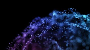 Deep Blue and Purple Particle Flow in Abstract Dynamic Motion video