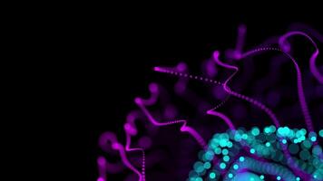Abstract Purple and Cyan Light Trails with Flowing Curves video
