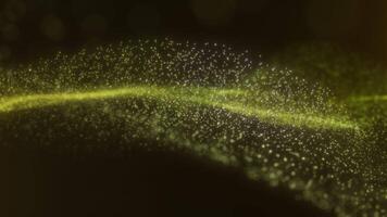 Golden and Green Abstract Particle Wave Animation with Luminous Motion video