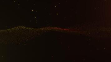 Golden and Red Particle Wave on Dark Background video