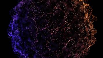 Mesmerizing Blue and Orange Particle Sphere with Radiant Abstract Energy video
