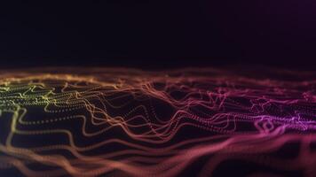 Orange and Pink Dynamic Particle Waves in Motion video