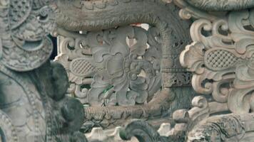 Intricate Stone Carvings with Floral Patterns video