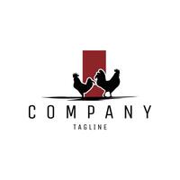 logo of two chickens silhouette. isolated logo, badge, emblem, icon, sticker design. available in eps 10 vector