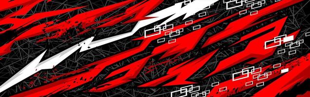 abstract red and black for stripe racing car decal background vector