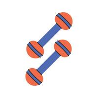 Dumbbells. A pair of small, blue dumbbells for strength training and muscle building. vector