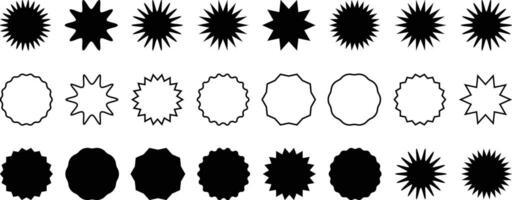 Circle sticker set. Abstract round geometric shapes. Simple vintage labels collection vector