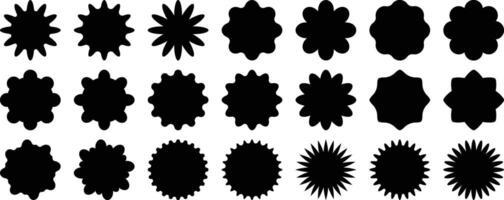 Circle sticker set. Abstract round geometric shapes. Simple vintage labels, stickers. vector