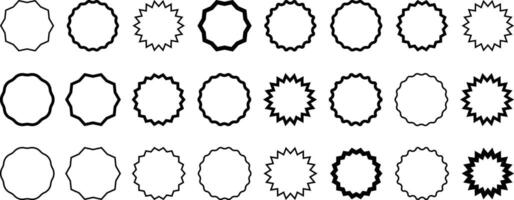 Circle sticker set. Abstract round geometric shapes. Simple vintage labels set vector