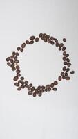 A Circle of Coffee Beans on White Background photo