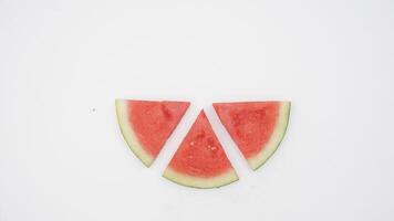 Three Slices Watermelon on White Background photo