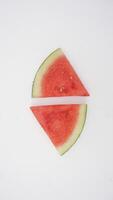Two Slices of Fresh Watermelon on White Background photo