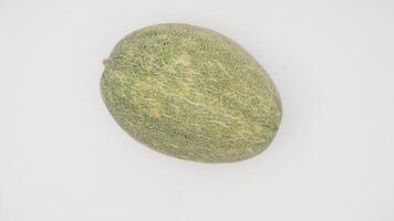 Oval Cantaloupe Melon on White Background photo