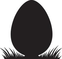 Silhouette of a Easter Egg in Grass Illustration vector