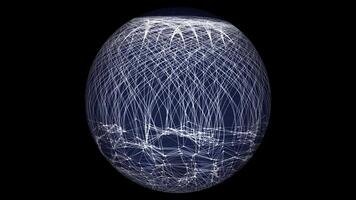 Plexus Planet On Black Backgrounds, Global Wireframe, Cross Referencing Plexus, Blue Earth. video