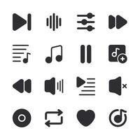 A set of icons for music and play buttons vector