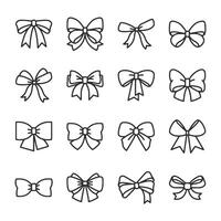 A set of bows are shown in a row vector