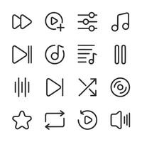 A set of icons for music and audio controls vector