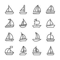 A collection of boats in a row vector