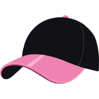 Pink baseball cap with black and pink trim element icon isolated png