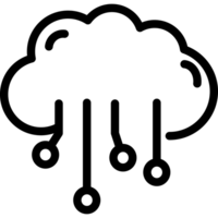 Cloud storage service line element icon isolated png