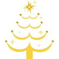 christmas golden tree with sparkles element icon isolated png