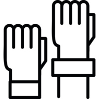 Two hands are holding up a glove element icon isolated png