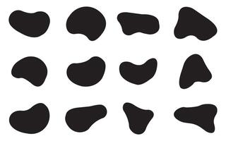 Black cube drops. Organic black blobs irregular shape. liquid shadows random shapes.Random blob shapes. Black cube drops simple shapes. vector