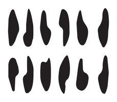 Black cube drops. Organic black blobs irregular shape. Random blob shapes.liquid shadows random shapes. Black cube drops simple shapes. Basic stains isolated elements vector